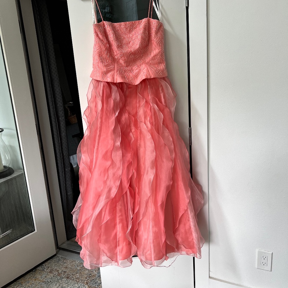 Prom Dress - Size 8 - Light Coral with sequins.